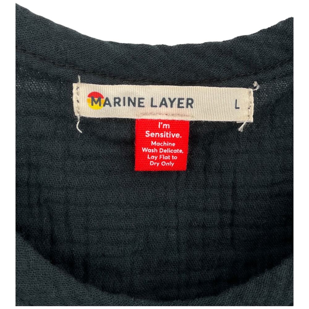 Marine Layer Top Jude Flutter tank top black Large L - Picture 4 of 6